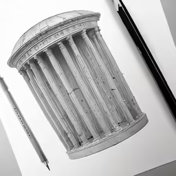 a drawing of the partheny column in ink