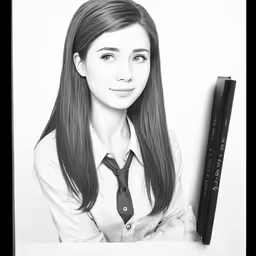 a black and white photo of a girl