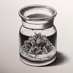 a glass jar full of dried fish
