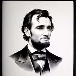 a black and white photo of a man wearing a suit