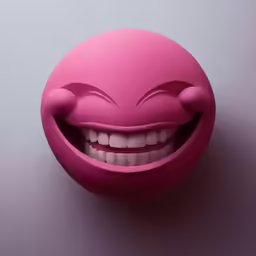 the plastic ball has an odd face and eyes