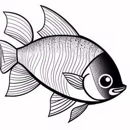 a fish that is black and white with some white stripes