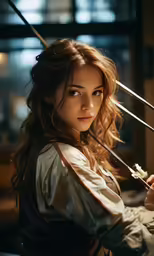 a woman holds two knives in her hands
