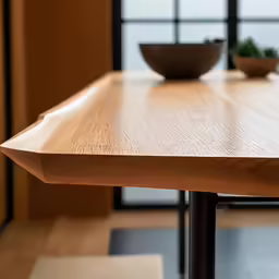a close up shot of a very nice looking wood table