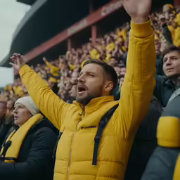 a man holds his hand up as he sings to the crowd