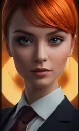 an artistic photo of a woman with red hair