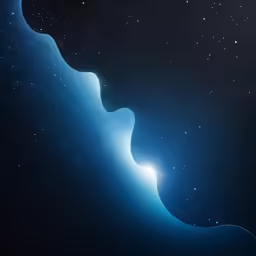 a large black face has stars in the background
