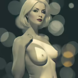a female naked figure posing in front of a bright background
