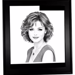 a picture frame with an image of a woman in black and white