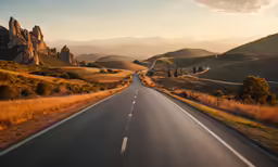 there is a road with a long line of cars going through it