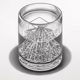 a glass that has some kind of thing in it