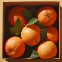 some oranges that are in a box