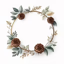 a wreath made with fake flowers and leaves