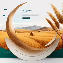 a magazine featuring an image of the countryside and a large circular graphic