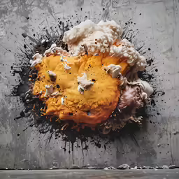 a photo of some very colorful things flying off a wall