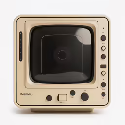 an old white tv set on a white background