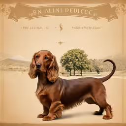 a dog in an old photo with an antique border