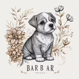the dog has been drawn on the page to say barbar