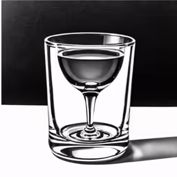 a glass that has a liquid in it