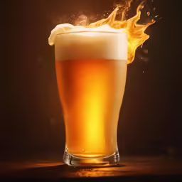 a glass of beer sitting on a table