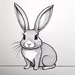 a rabbit sitting down in a room