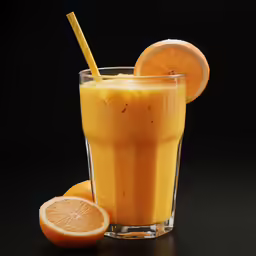 a drink in a glass with oranges around it