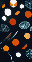 a counter that has several circles on it