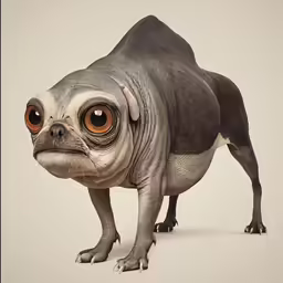 the strange looking creature is depicted with eyes