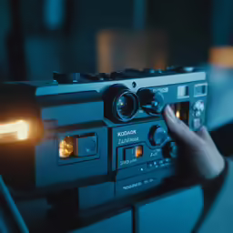 the hand is on the radio to take the picture