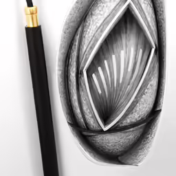 a pencil drawing of a flower and an umbrella