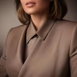 a woman wearing glasses standing up with her hand in her pocket