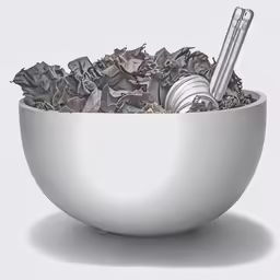 a bowl with various objects inside of it