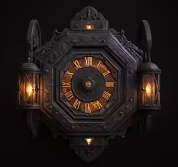 a large clock on the wall with a light inside