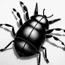 a bug is shown on the ground on top of a table