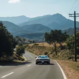 a car driving on the side of the road