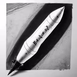the model of a saturn rocket floating in water