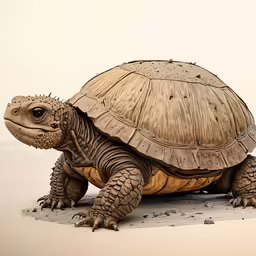 the toy turtle has been placed on the floor