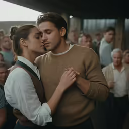 an image of a man embracing a woman