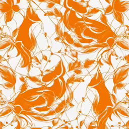 an orange and white background with leaves