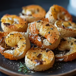 a plate of mini pretzels on a table