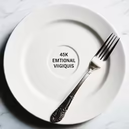 the fork is sitting on the plate on the table