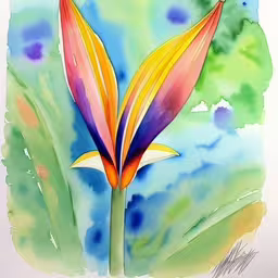 a drawing of flowers that are on a white background,an artistic painting depicting flowers on a bright colored background