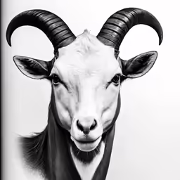 a goat is standing up in a white room
