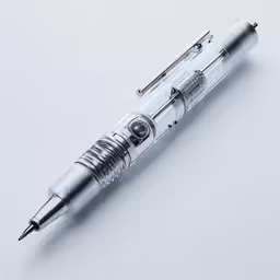 a pen sitting on top of a white surface