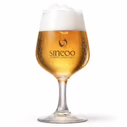 a glass of beer sits on the table