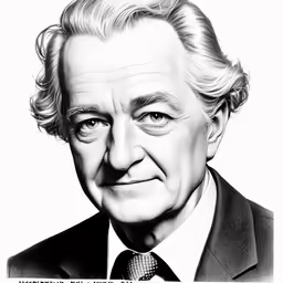 a black and white photo of a smiling man