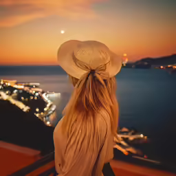 there is a woman standing on the edge of a building