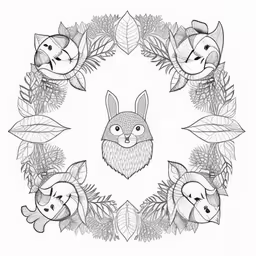 a circular drawing with two different faces