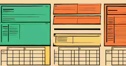 four different sized calendars, each showing different times,a screen with a bunch of different colors on it
