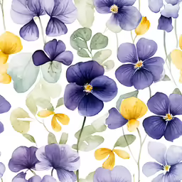 the purple and yellow flower is seamlessly in different directions